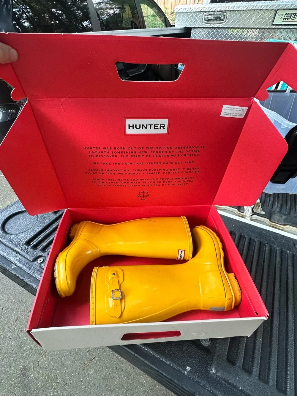 Hunter Kids Bright Yellow Gloss Rain Boots with Side Buckle